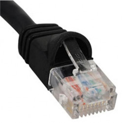 PATCH CORD, CAT 5e, MOLDED BOOT, 1' BK