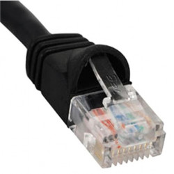 PATCH CORD, CAT 6, BOOT, 1' BK