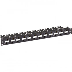 Black Box CAT6A Patch Panel, 24-Ports, Component Level 110, 1U, PoE+