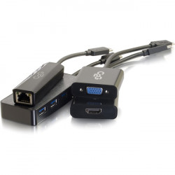 C2G USB-C to HDMI, VGA, Ethernet, or USB-A Adapter Kit for Chromebook Pixel