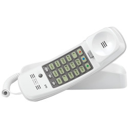 AT&T ATTML210W Corded Trimline Phone with Lighted Keypad (White)