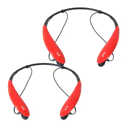 2PC SetSports Bluetooth Headphones in Red