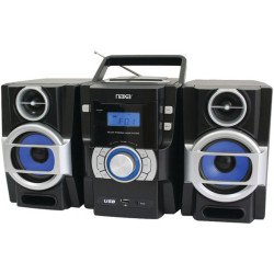 Naxa NPB429 Portable CD/MP3 Player with PLL FM Radio, Detachable Speakers and Remote