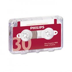 Philips LFH000560 Audio & Dictation Mini Cassette- 30 Minutes (15 x 2)- 10/Pack
