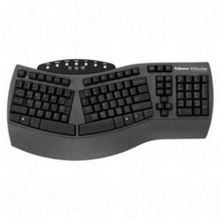 Fellowes Split Design Keyboard with Anti Bacteria Protection - Black - PS/2