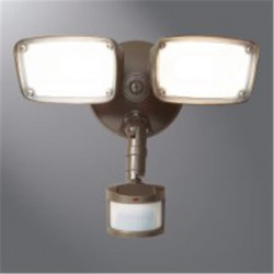 Cooper Lighting 172489 180 deg Twin Heads Motion Activated Outdoor LED Security Light, Bronze